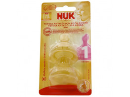 Imagen del producto Nuk Tetina fist choice látex boca ancha talla 1 orificio M 2uds