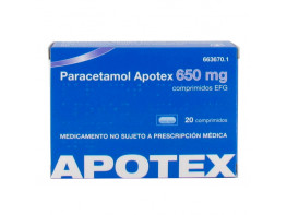 Imagen del producto Paracetamol apotex 650 mg 20 comprimidos efg