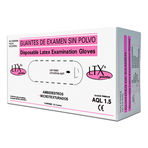 Imagen de Ltx guantes latex aql 15 T-S 100uds