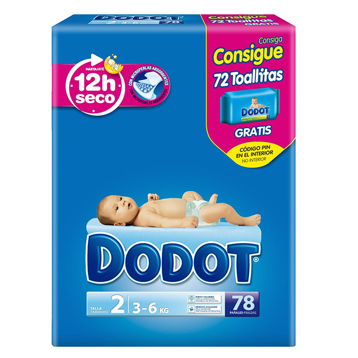 Imagen de Dodot Pañal T/2  3-6kg 78uds