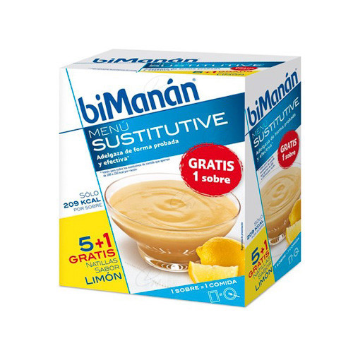 Imagen de BIMANAN NATILLAS LIMON 50 GR X 6 SOBRES