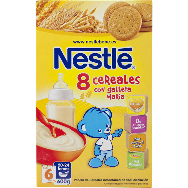 Imagen de Nestlé Papilla 8 cereales con galleta 900g