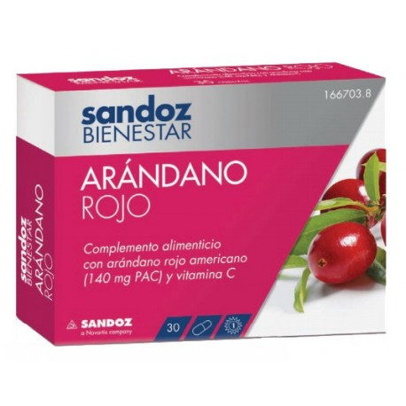 Imagen de Sandoz Bienestar Arandano 140mg 30 cápsulas