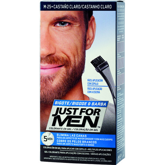 Imagen de Just for men bigote y barba colorante en gel castaño claro