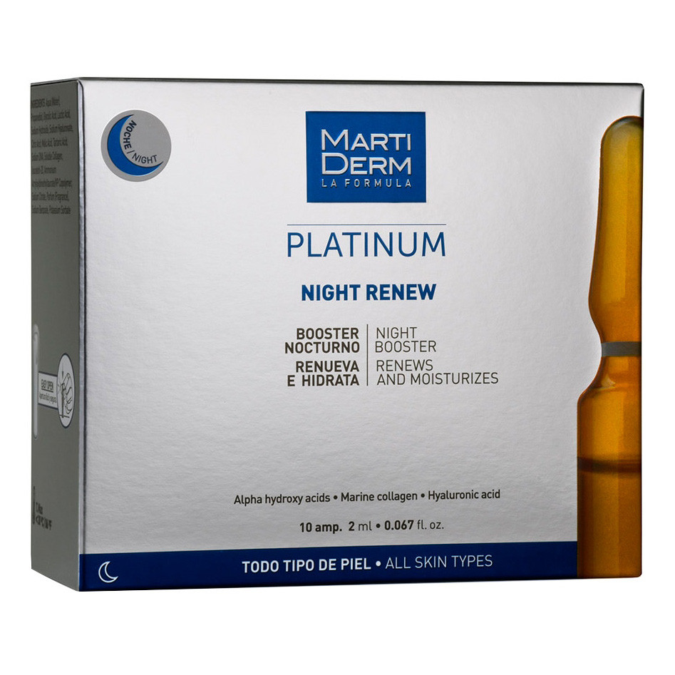Imagen de MartiDerm Platinum Night Renew 10 ampollas