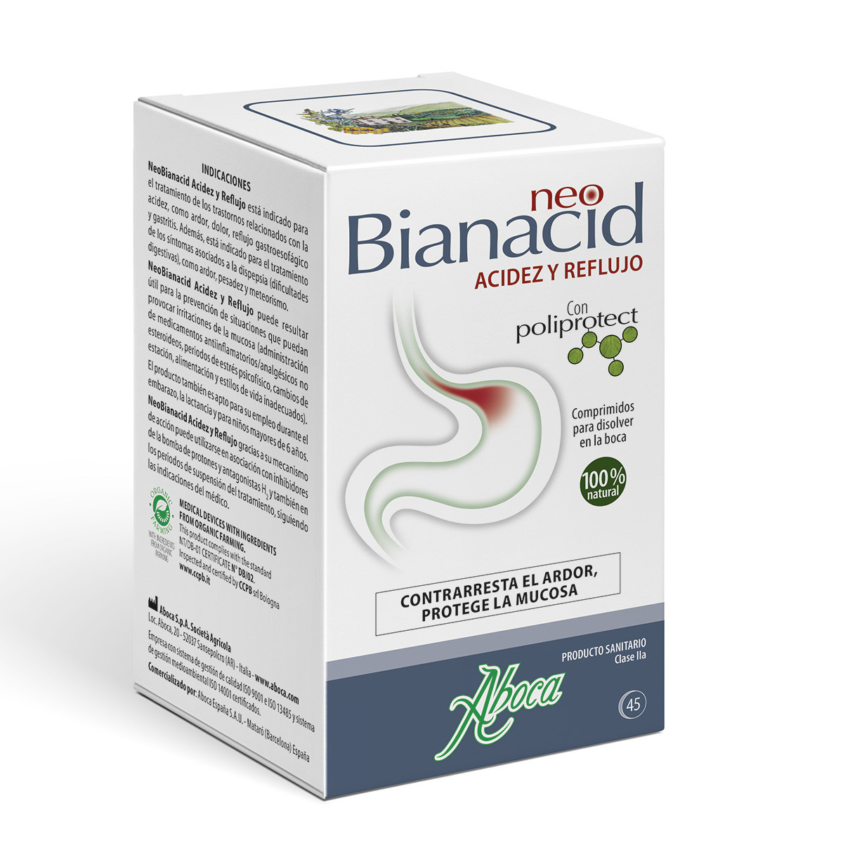 Imagen de Aboca neobianacid acidez y reflujo 45 comprimidos