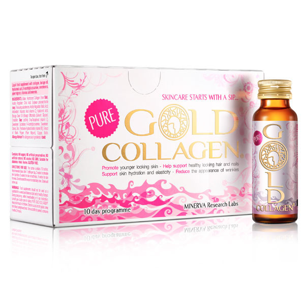 Imagen de Minerva Gold Collagen purw colágeno bebible 10 frascos x 50ml