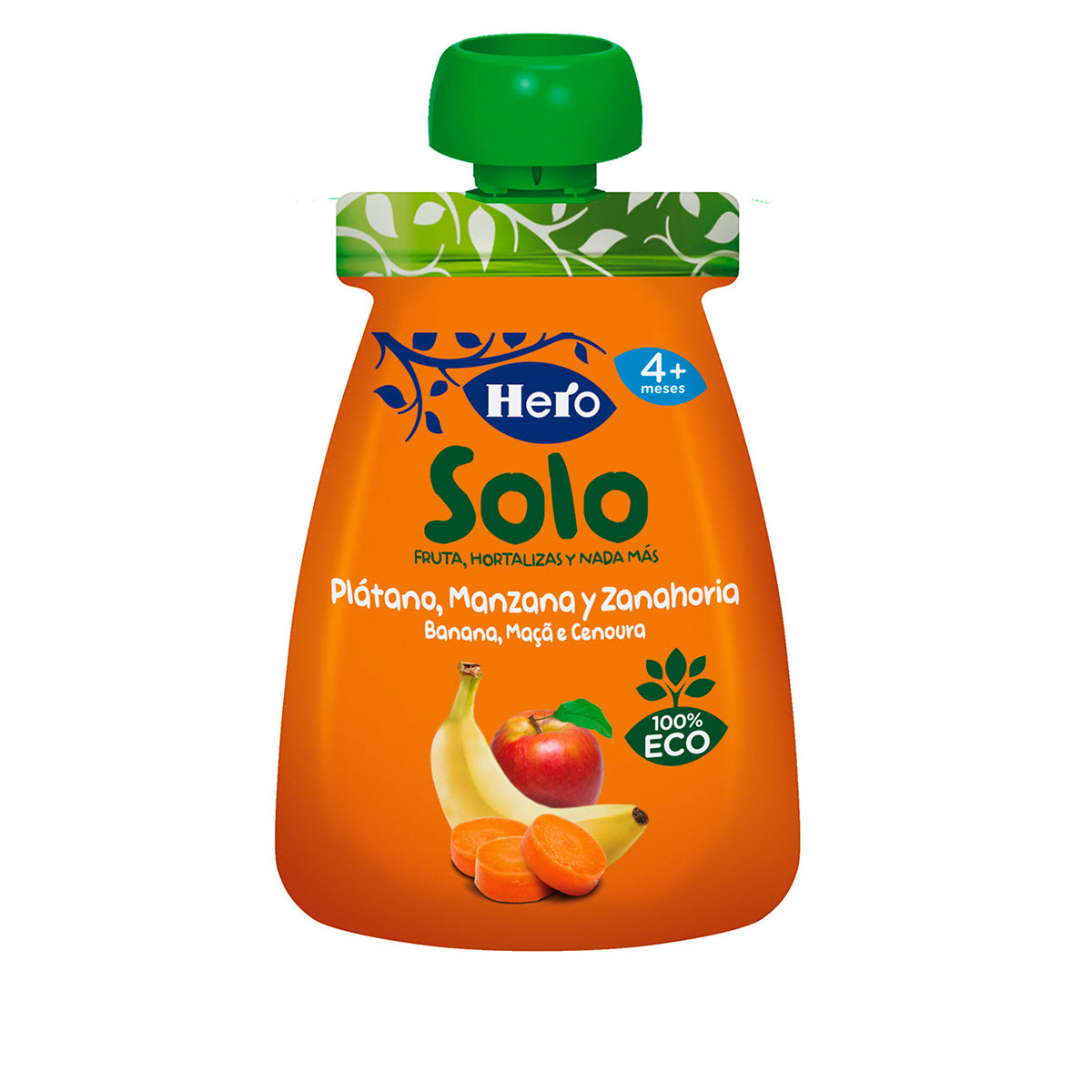 Imagen de Hero Baby Solo ecológico manzana plátano y zanahorias bolsa 100g