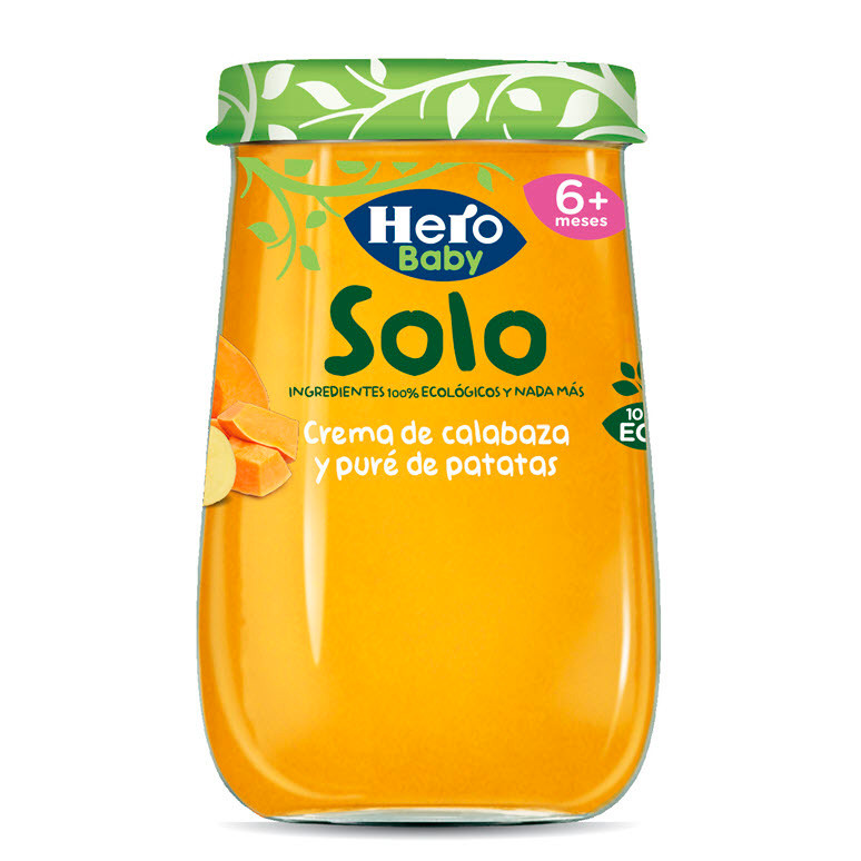 Imagen de Hero Baby Solo ecológico crema de calabaza y puré de patatas 190g