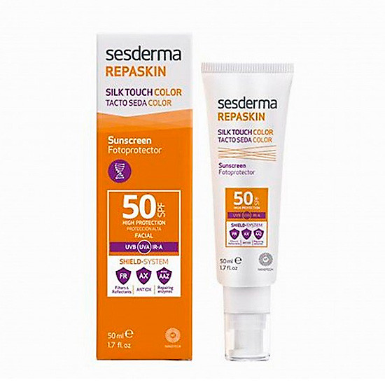Imagen de Sesderma Repaskin facial spf50 seda color 50 ml