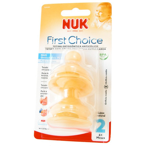 Imagen de Nuk Tetina first choice látex boca ancha +6 meses 2uds