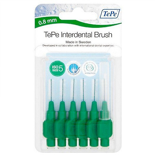 Imagen de TEPE INTERDENTAL 0,8 MM VERDE 6 UDS