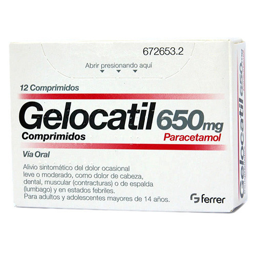 Imagen de Gelocatil 650 mg 12 comprimidos