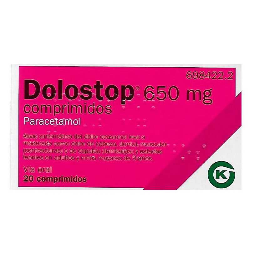 Imagen de Dolostop 650 mg 20 comprimidos