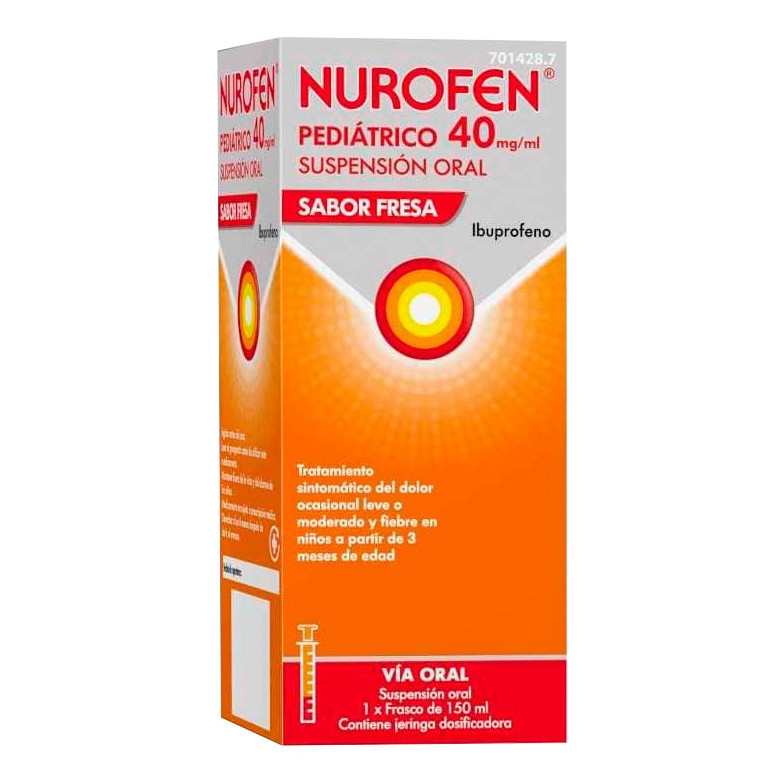 Imagen de Nurofen pediatrico 40 mg 150ml fresa efg