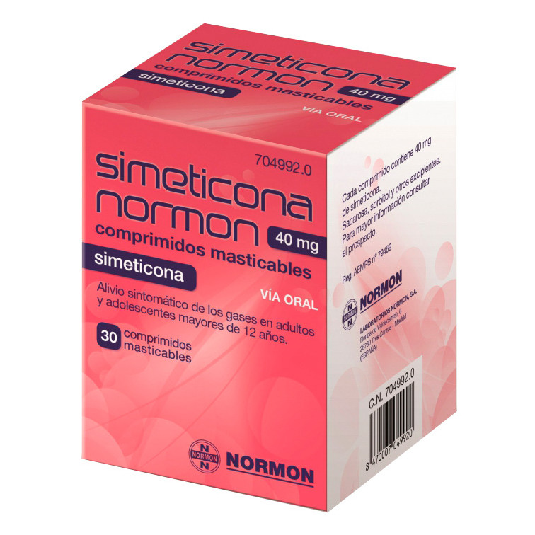 Imagen de Simeticona normon 40 mg 30 comprimidos