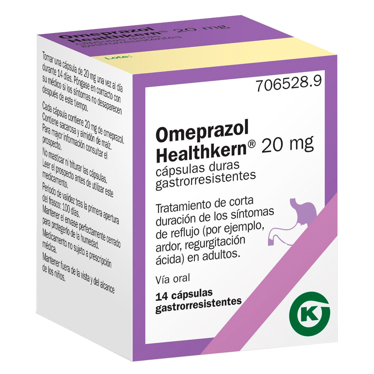 Imagen de Kern Omeprazol health 20 mg 14 caps frasco
