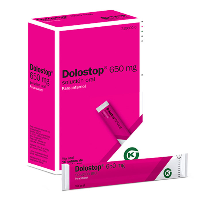Imagen de Dolostop 650 mg sol oral 10 sobres 10 ml